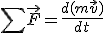 \Bigsum \vec F = \frac {d(m\vec v)}{dt}