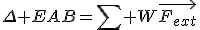 \Delta E{AB}=\sum W\vec{F_{ext}}