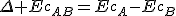 \Delta E_{c_{AB}}=E_{c_A}-E_{c_B}