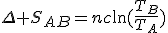 \Delta S_{AB}=nc\ln(\frac{T_B}{T_A})