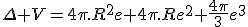 \Delta V=4\pi.R^2e+4\pi.Re^2+\frac{4\pi}{3}e^3