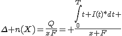 \Delta n(X)=\frac{Q}{zF}= \frac{\int_0^Tt I(t)*dt }{z F}