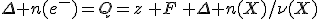 \Delta n(e^-)=Q=z\, F\, \Delta n(X)/\nu(X)