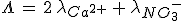 \Lambda\,=\,2\,\lambda_{Ca^{2+}}\,+\,\lambda_{NO_3^-}