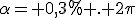 \alpha= 0,3% . 2\pi
