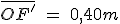 \bar{OF'}\ =\ +0,40 m