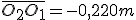 \bar{O_2O_1} = - 0,220 m