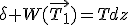 \delta W(\vec{T_1})=Tdz