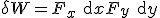 \delta W= F_x {\rm d}x + F_y {\rm d}y