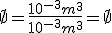 \empty=\frac{10^{-3}m^3}{10^{-3}m^3}=\empty