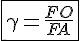 \fbox{4$\gamma=\frac{FO}{FA}}