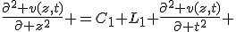 \frac{\partial^2 v(z,t)}{\partial z^2} =C_1 L_1 \frac{\partial^2 v(z,t)}{\partial t^2} 