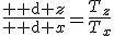 \frac{{\rm d} z}{{\rm d} x}=\frac{T_z}{T_x}