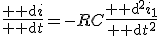 \frac{{\rm d}i}{{\rm d}t}=-RC\frac{{\rm d}^2i_1}{{\rm d}t^2}