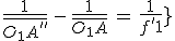 \frac{1}{\bar{O_1A^{''}}}\,-\,\frac{1}{\bar{O_1A}}\,=\,\frac{1}{f^'_1}