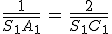 \frac{1}{\bar{S_1A_1}}\,=\,\frac{2}{\bar{S_1C_1}}