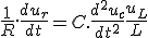 \frac{1}{R}.\frac{du_r}{dt} = C. \frac{d^2u_c}{dt^2} + \frac{u_L}{L} 