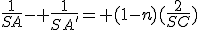 \frac{1}{SA}- \frac{1}{SA'}= (1-n)(\frac{2}{SC})