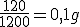 \frac{120}{1200}=0,1g