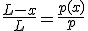 \frac{L-x}{L} = \frac{p(x)}{p}