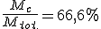 \frac{M_c}{M_{tot.}}=66,6%