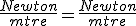 \frac{Newton}{mtre} = \frac{Newton}{mtre}