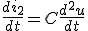 \frac{di_2}{dt} = C\frac{d^2u}{dt}