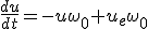 \frac{du}{dt}=-u\omega_0+u_e\omega_0