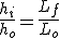 \frac{h_i}{h_o} = \frac{L_f}{L_o}