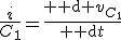 \frac{i}{C_1}=\frac{{\rm d} v_{C_1}}{{\rm d}t}