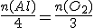 \frac{n(Al)}{4}=\frac{n(O_2)}{3}