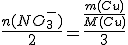 \frac{n(NO_3^-)}{2}=\frac{\frac{m(Cu)}{M(Cu)}}{3}