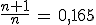 \frac{n+1}{n}\,=\,0,165