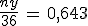 \frac{ny}{36}\,=\,0,643