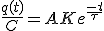 \frac{q(t)}{C} = A + Ke^{\frac{-t}{\tau}}