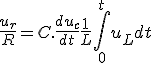 \frac{u_r}{R} = C. \frac{du_c}{dt} + \frac{1}{L}\Bigint_0^{t}u_L dt 