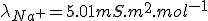 \lambda_{Na^+}=5.01mS.m^2.mol^{-1}