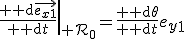 \left.\frac{{\rm d}\vec{e_x_1}}{{\rm d}t}\right|_{{\mathcal R}_0}=\frac{{\rm d}\theta}{{\rm d}t}e_y_1