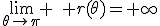 \lim\limits_{\theta\rightarrow\pi} \quad r(\theta)=+\infty