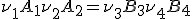 \nu_1 A_1 + \nu_2 A_2 = \nu_3 B_3+\nu_4 B_4