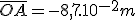 \overline{OA}=-8,7.10^{-2}m