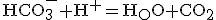 \rm{HCO_3^-+H^+=H_2O+CO_2}
