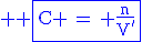 \rm \blue \fbox{C \,=\, \frac{n}{V'}}