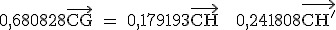 \rm 0,680828\vec{CG} = 0,179193\vec{CH} + 0,241808\vec{CH'}