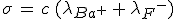 \sigma\,=\,c\,(\lambda_{Ba^+}\,+\,\lambda_{F^-})