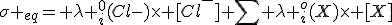 \sigma _{eq}= \lambda _i^{0}(Cl{-})\times [Cl^{-}]+\sum \lambda _i^{o}(X)\times [X]