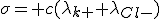 \sigma= c(\lambda_{k+}+\lambda_{Cl-})