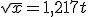 \sqrt{x} = 1,217t 