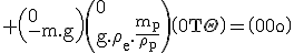 \textrm \(0\\-m.g\)\(0\\g.\rho_e.\frac{m_p}{\rho_p}\)\(0\\T\)=\(0\\0\)