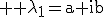 \textrm \large \lambda_1=a+ib